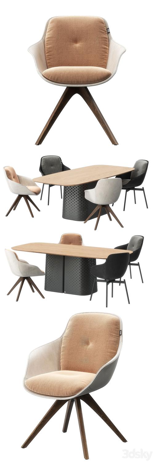 Rolf Benz 600 chair, 929 table