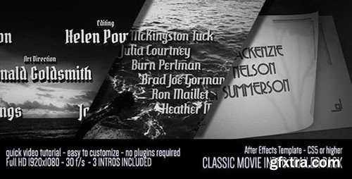 Videohive Classic Movie Intro Trailer Pack 8208279