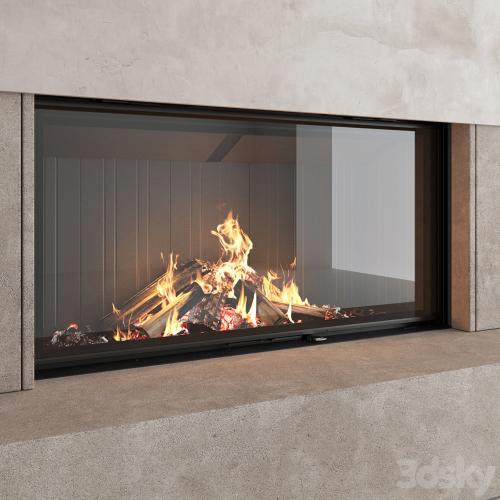 Decorative wall with fireplace set 27