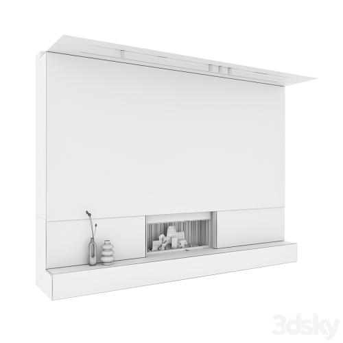 Decorative wall with fireplace set 27