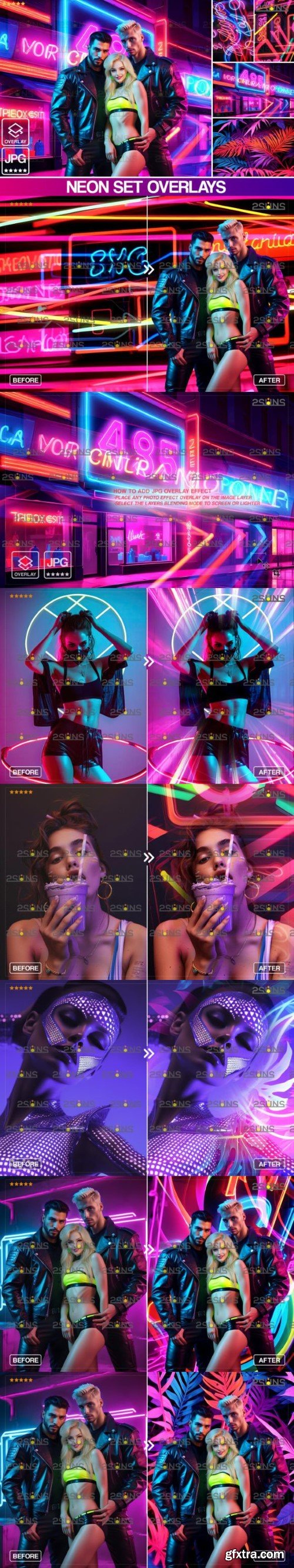 Photoshop Overlays Neon Backdrop Texture