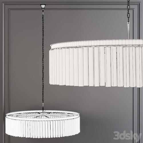 Restoration Hardware 1920S ODEON RHYS SMOKE GLASS PRISM ROUND CHANDELIER 43 Nickel