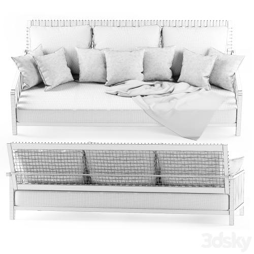 Three-seater garden sofa with plaid / Three-seater garden sofa with plaid