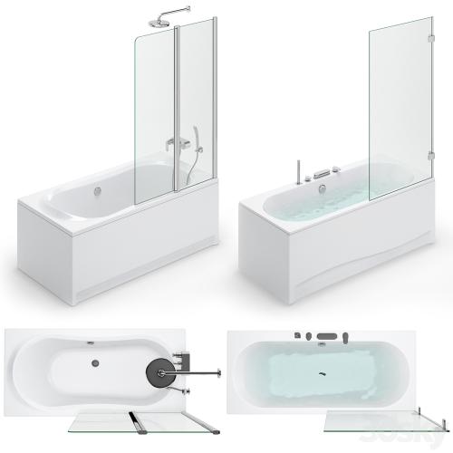 Bath set Ravak set 118 (City Slim, Fresia, Domino, 10 °)