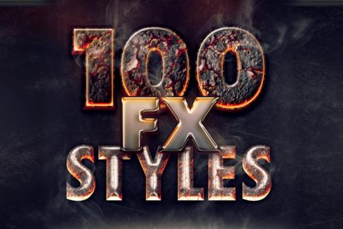 100 Photoshop Layer Styles Bundle - Text Effect
