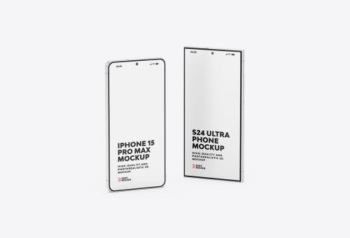 S24 Ultra & iPhone 15 Pro Max Mockup