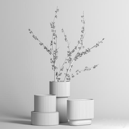 H&M Glass Vases with red berry branch