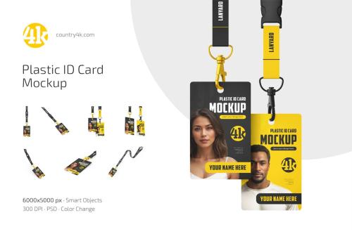Plastic ID Card Mockup Set