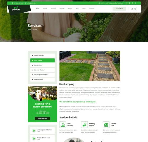 Gardon - Landscaping & Gardening PSD Template