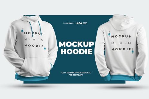 2 3D Men Mockups Hoodie