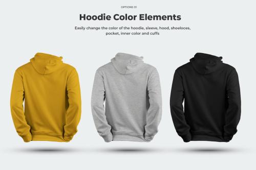 2 3D Men Mockups Hoodie