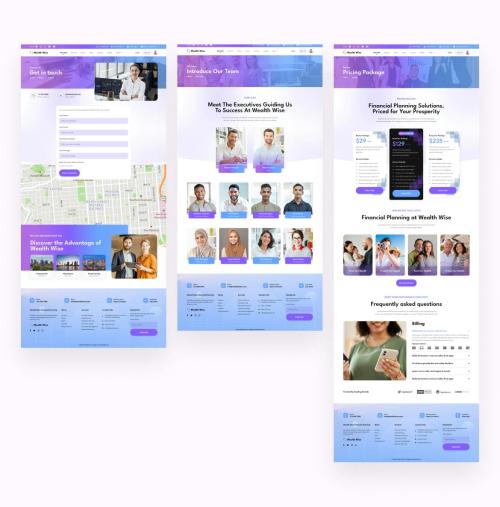 Financial Planner Website Design UI Kit Template