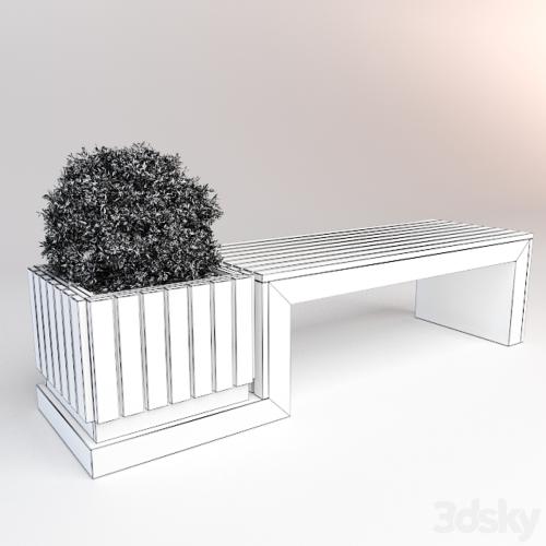 Bench with bush