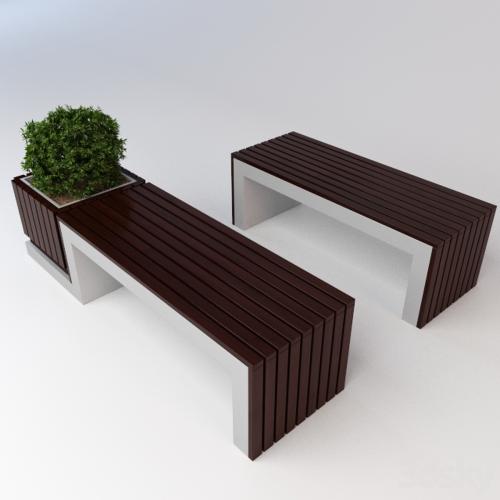 Bench with bush