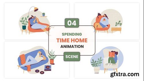 Videohive Spending Time Home Animation Scene 53222930