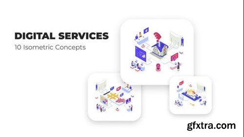 Videohive Digital Services - Flat Isometric 53036104