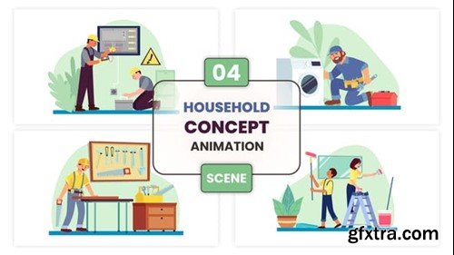 Videohive Household Concept Animation Scene 53165473