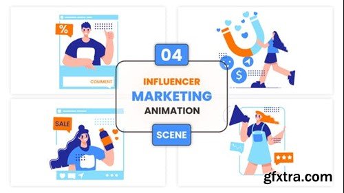 Videohive Influencer Marketing Manager Animation Scene 53165638