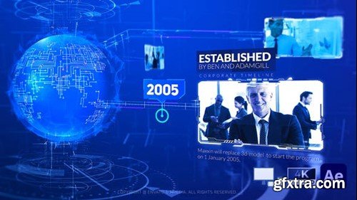 Videohive Digital Globe Timeline Slideshow 53202888