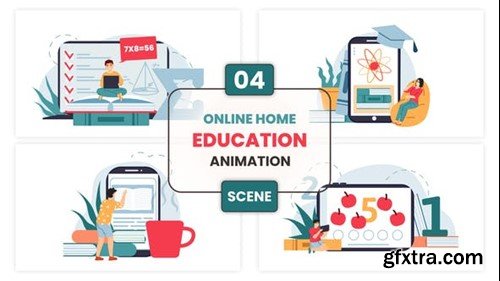 Videohive Online Home Education Animation Scene 53222862