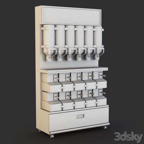 Rack with dispensers