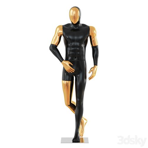 Black Male Mannequin with Gold Face 58