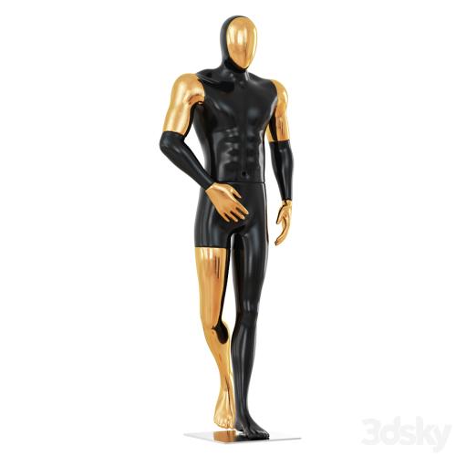 Black Male Mannequin with Gold Face 58