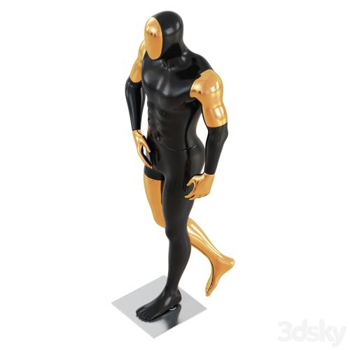 Black Male Mannequin with Gold Face 58