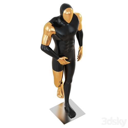 Black Male Mannequin with Gold Face 58