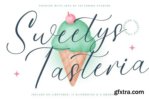 Sweetys Tasteria Modern Freestyle Font 7PMM8L9