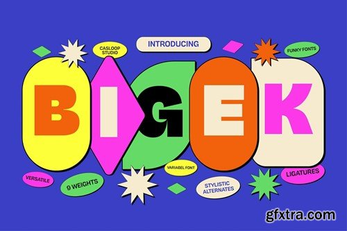 Bigek - Y2K Chunky Pop Retro Gen Z Big Comic Font 4UUNLN9