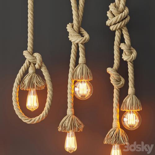 Pendant lamp Rope Double