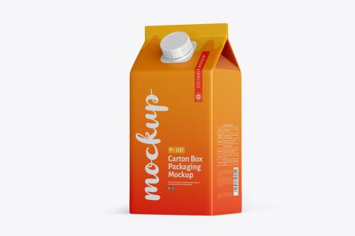 Juice Carton Container Mockup