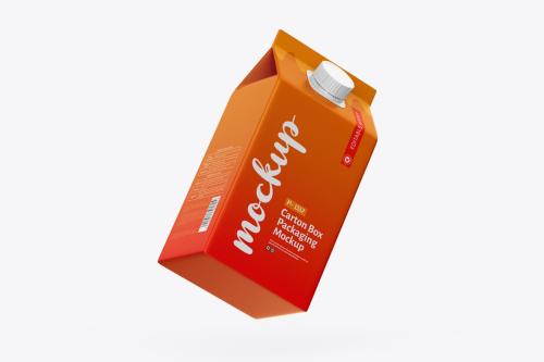 Juice Carton Container Mockup