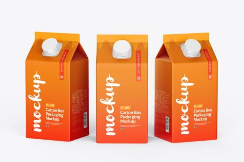 Juice Carton Container Mockup