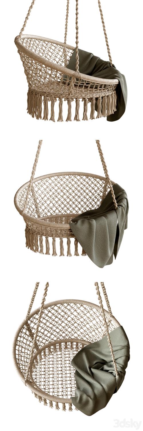 Macrame Natural Hanging Saucer Chair