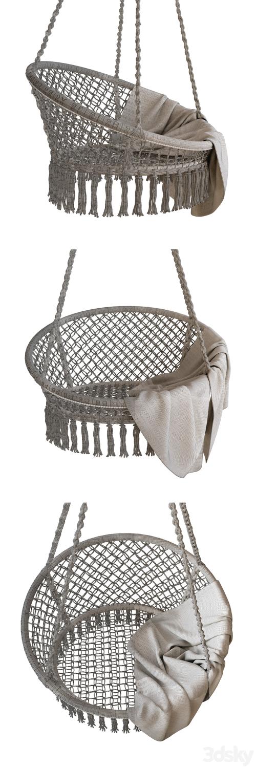 Macrame Natural Hanging Saucer Chair