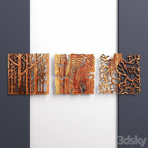 «Wooden Triptych Wall Panel»