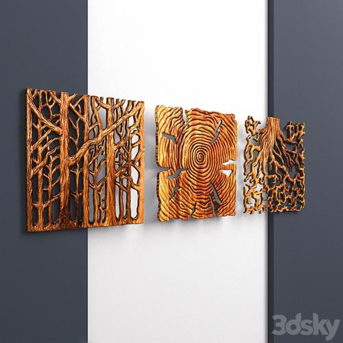 «Wooden Triptych Wall Panel»