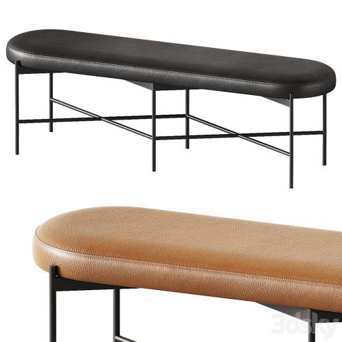 Pottery Barn Maison Leather Backless Bench