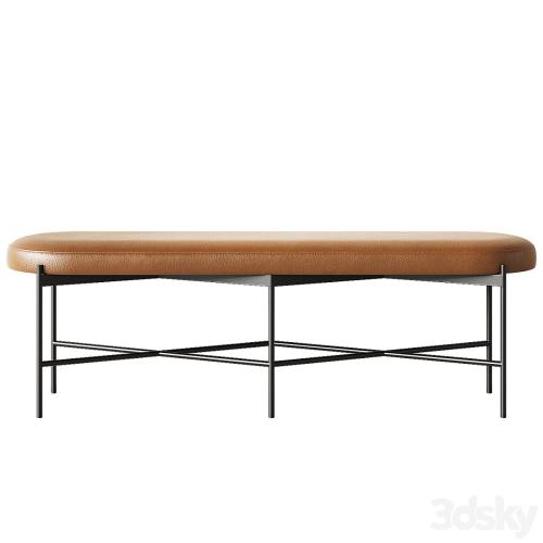 Pottery Barn Maison Leather Backless Bench