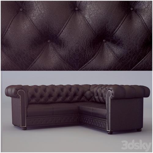 Corner sofa Chesterfield Classic Corner Suite Antique Brown