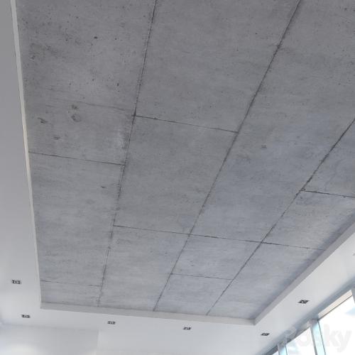 Ceiling concrete with seams