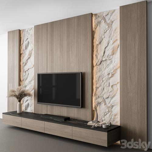 TV Wall Cliff and Wood - Set 98