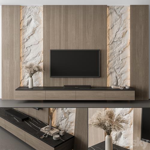 TV Wall Cliff and Wood - Set 98