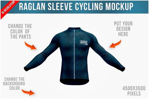 Raglan Sleeve Cycling Jersey Mockup