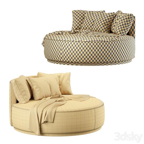 Love Seat Large Pouf Rugiano