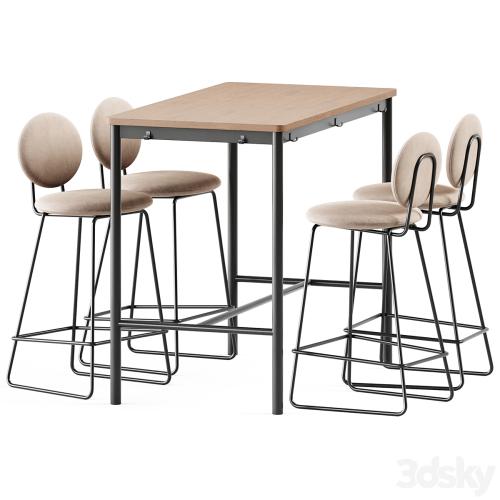 Tommaryd wooden table by Ikea and Gemma Bar Chair by Baxter