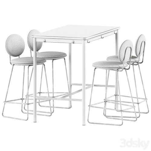 Tommaryd wooden table by Ikea and Gemma Bar Chair by Baxter