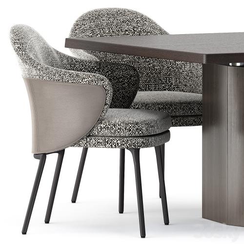 ANGIE CHAIR and MORGAN Table by Minotti